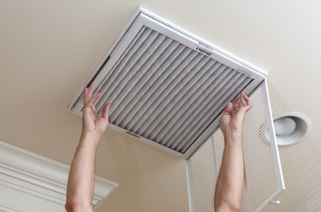 HVAC Filter is being replaced/installed