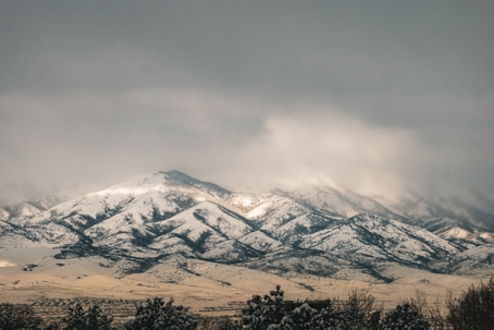 A distant view of a mountain