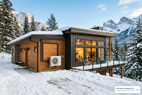 house on a mountain with snow surrounding