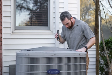 A technician is conducting an HVAC diagnose