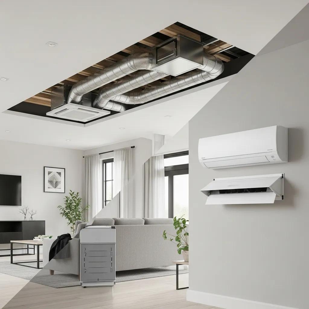 Achieve Perfect Comfort with HVAC Zoning Systems 8 Comparison of ducted and ductless HVAC zoning systems in a modern home